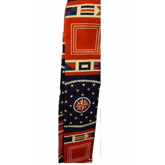 Vintage Sailing Cotton square tip Tie Sailboats Nautical Flags - Picture 7 of 8